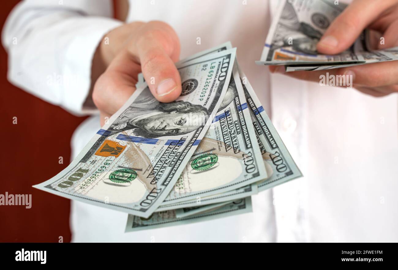 Counting money Man counting money, Business economy concept, allocation ...