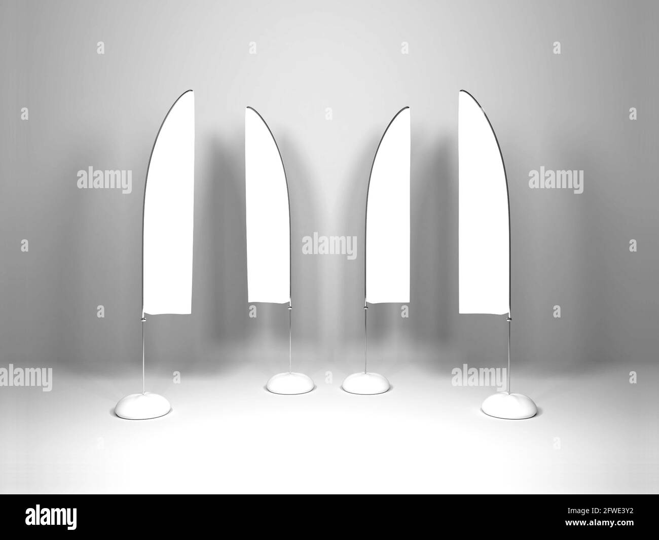 Realistic Beach Banner Flag 3D Illustration Mockup Scene on Isolated ...