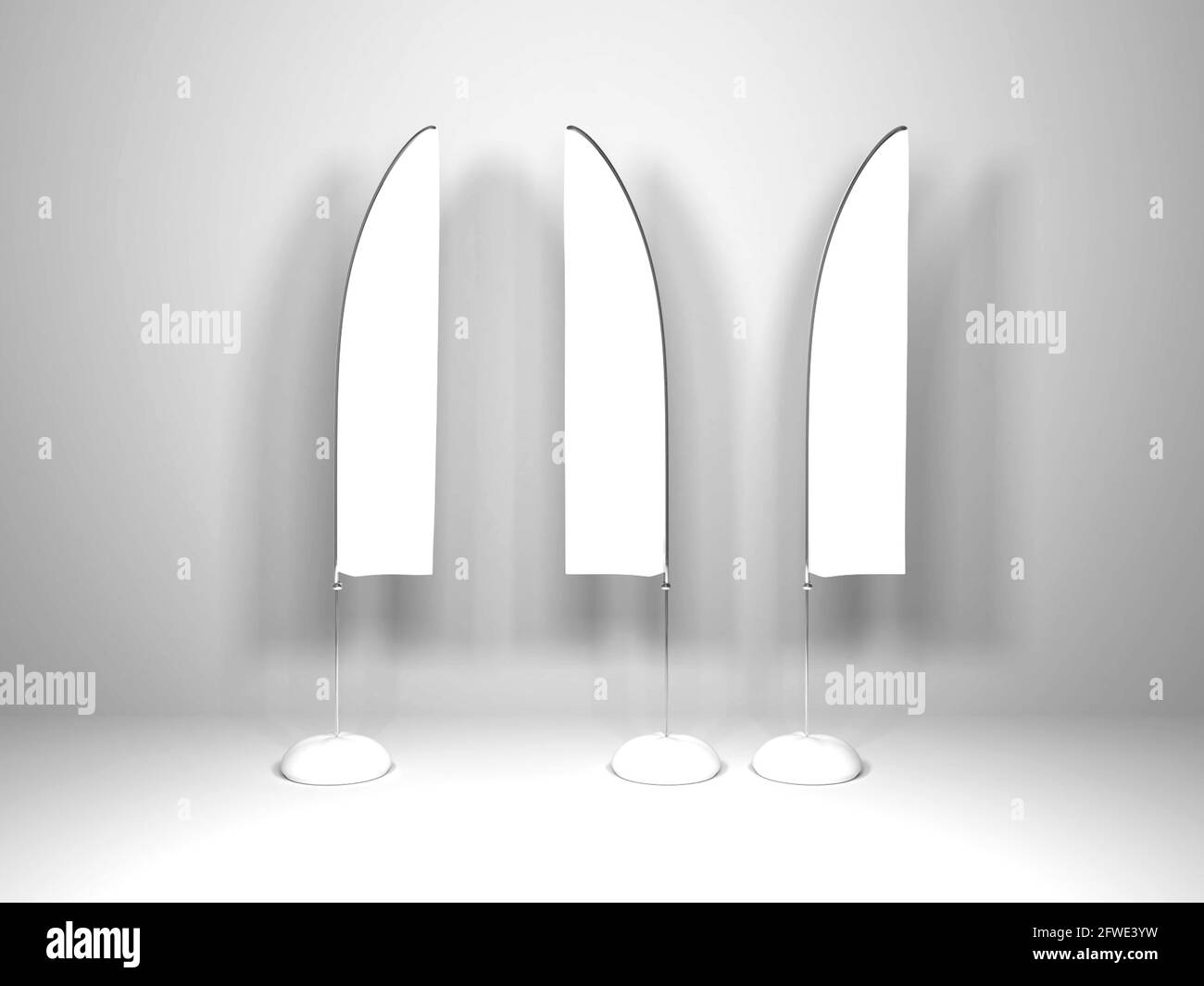Realistic Beach Banner Flag 3D Illustration Mockup Scene on Isolated ...
