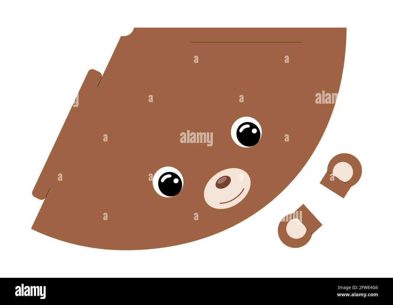 Printable bear paper hat. Party die cut template for birthday