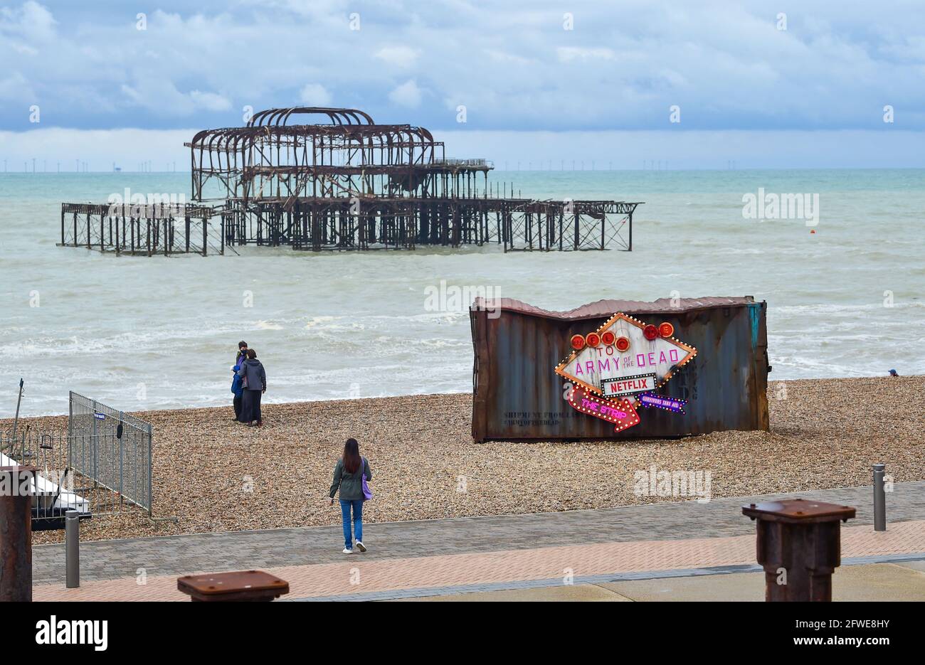 Brighton UK 22nd May 2021 - The old shipping container ...