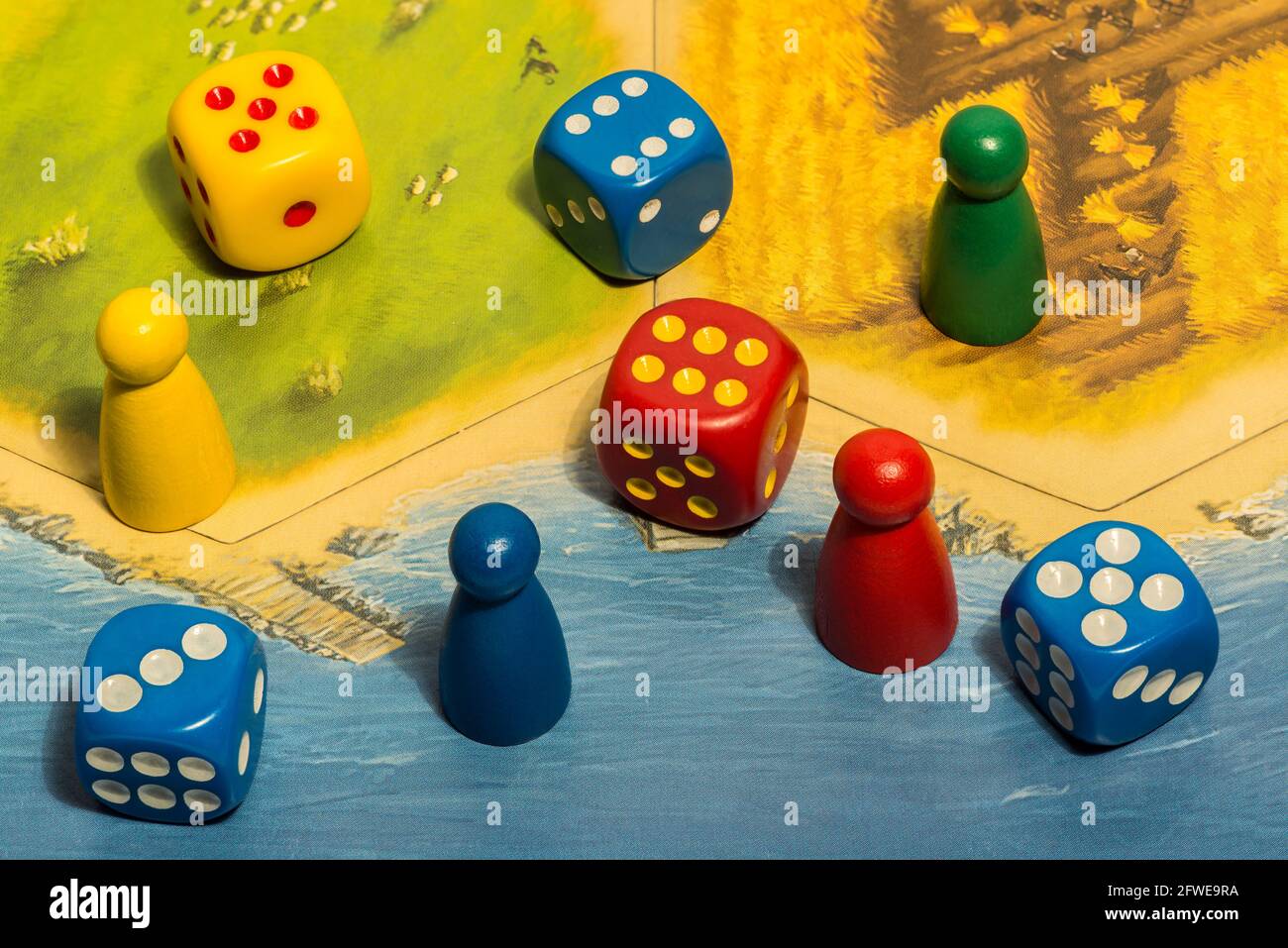 Details of Several Colorful Board Games and Game Pieces. Stock Photo -  Image of leisure, lose: 111287232