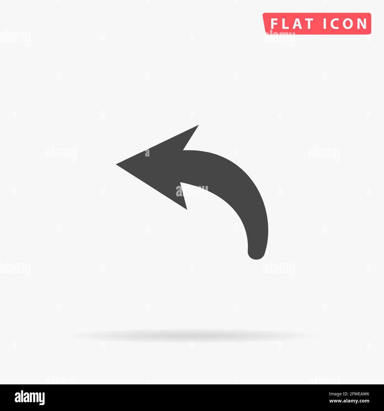 Undo Arrow flat vector icon. Hand drawn style design illustrations. Stock Vector