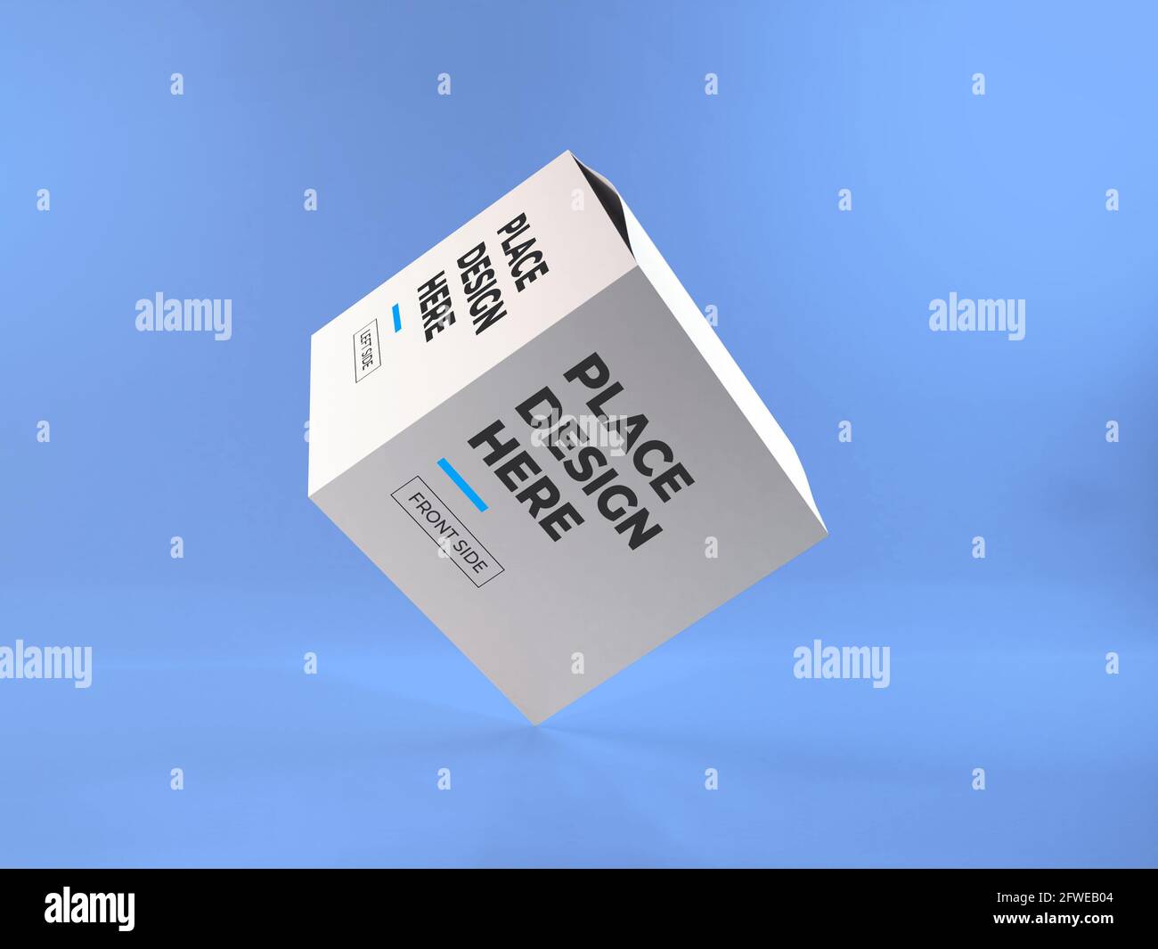 Box Packaging 3D Illustration Mockup Scene on Isolated Background Stock ...