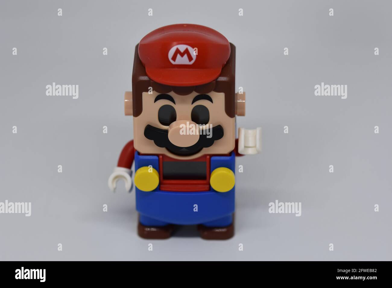 An image of Mario from the LEGO 71360 Super Mario Adventures with Mario Starter Course set Stock Photo