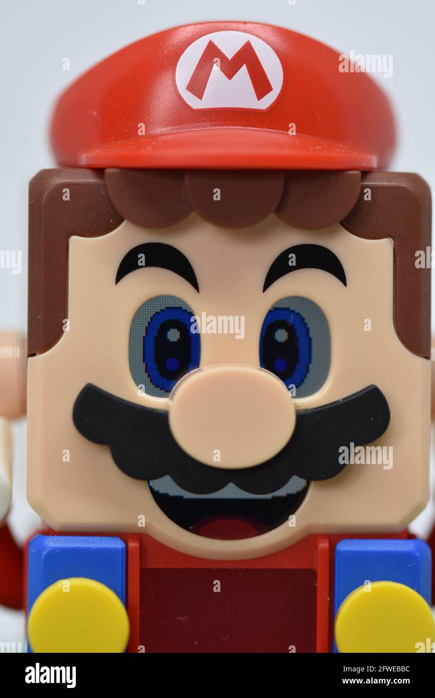 An image of Mario from the LEGO 71360 Super Mario Adventures with Mario Starter Course set Stock Photo