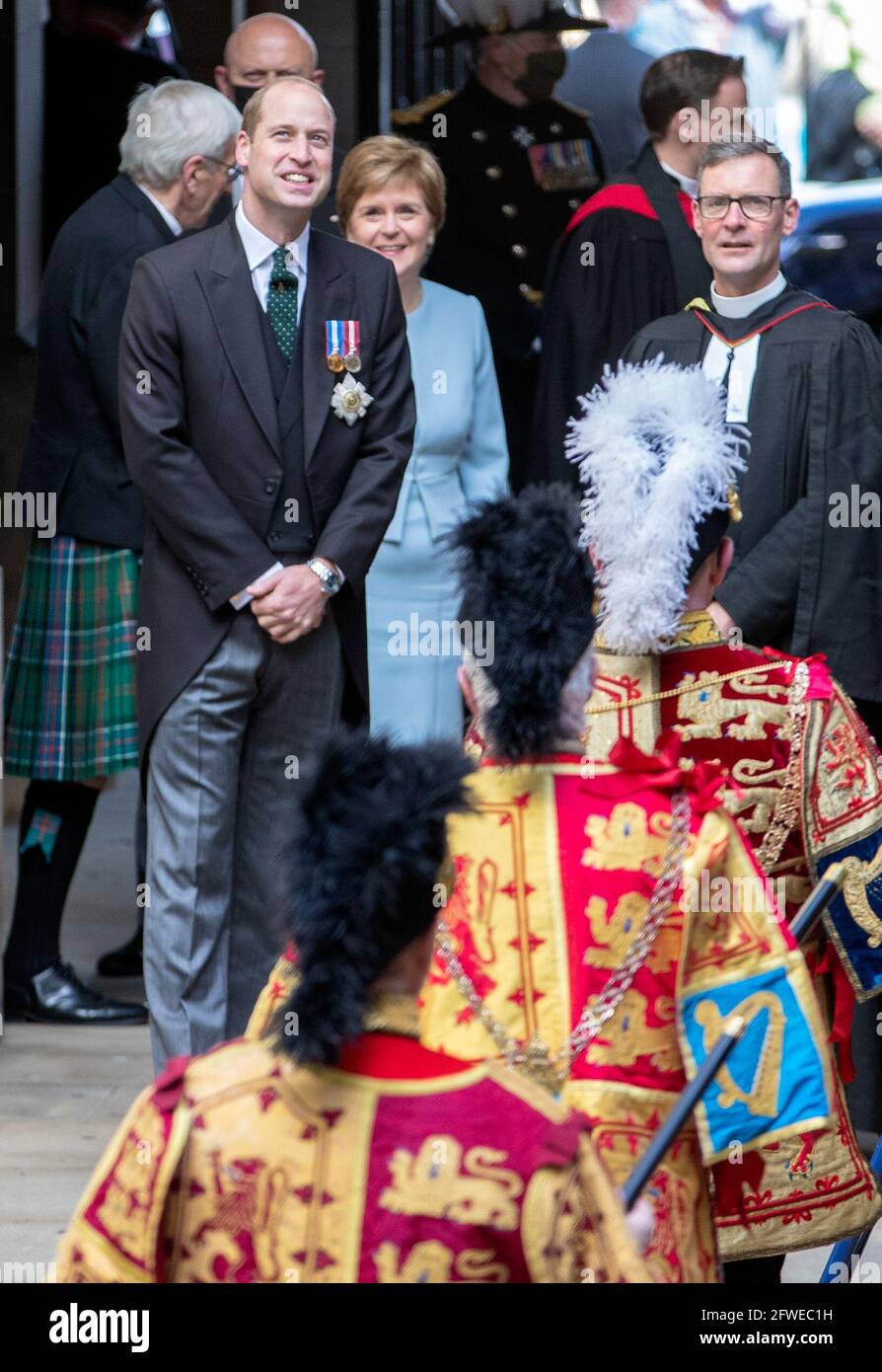 The Duke of Cambridge arrives for the opening ceremony of the General  Assembly of the Church of Scotland and to give a speech in his role as the  Lord High Commissioner to