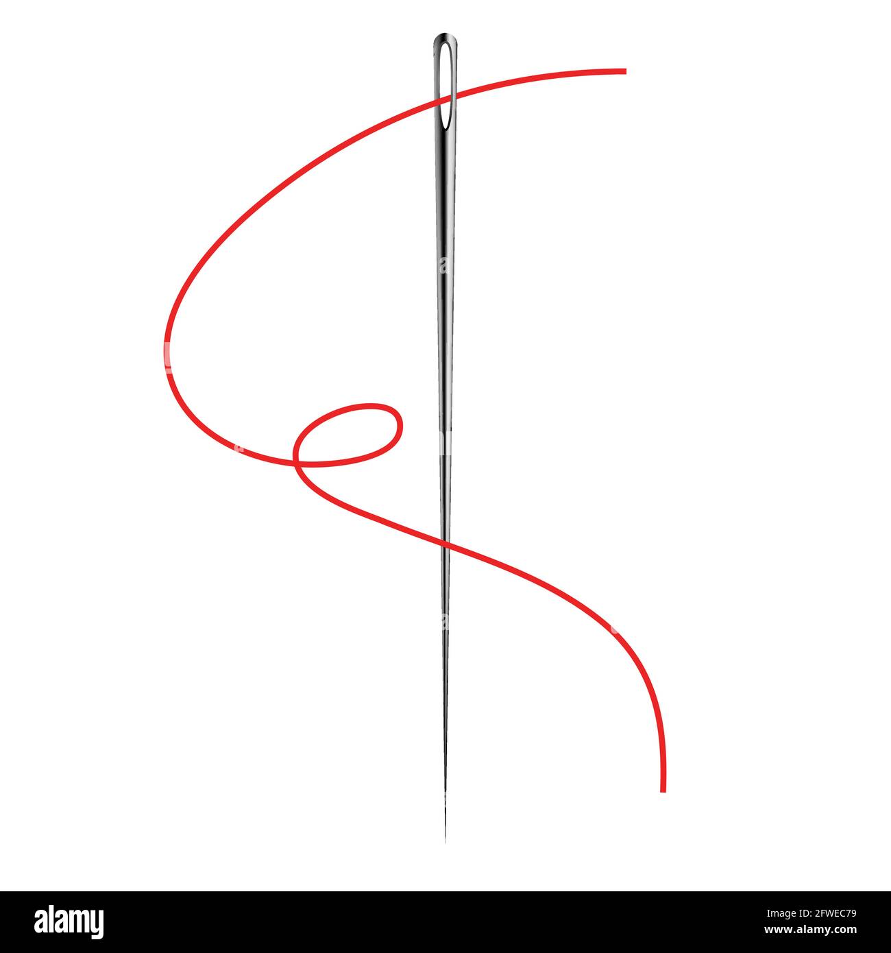 Sewing Needle vector icon. Thread vector sew tailor logo. isolated