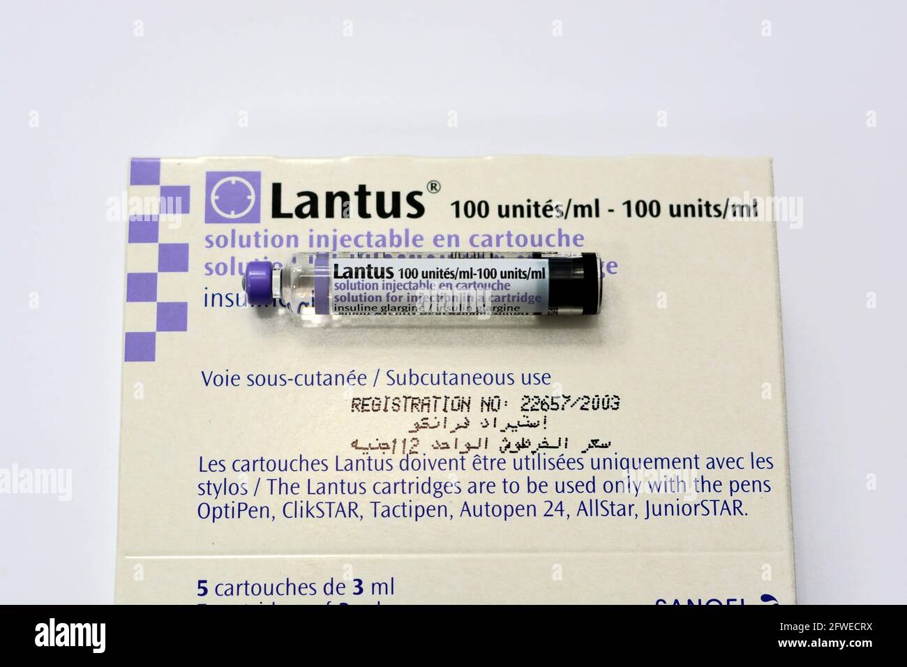Lantus (insulin glargine injection) 100 Units cartridge is indicated in
