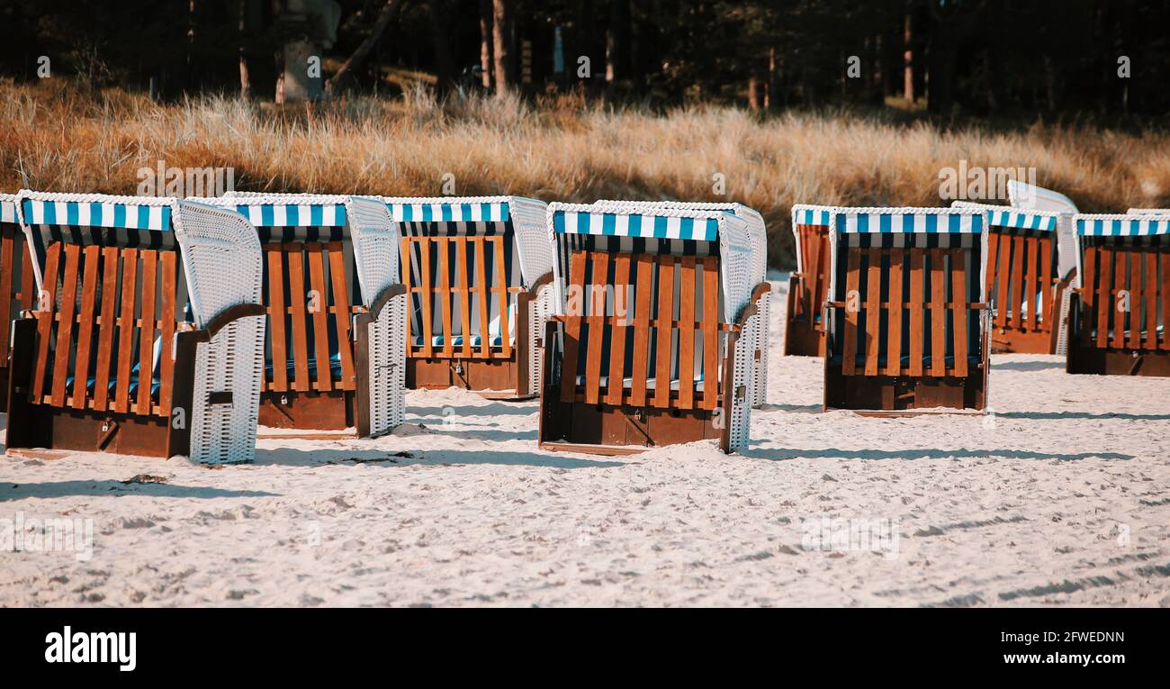 beach chairs on the north sea beach in germany Stock Photo - Alamy