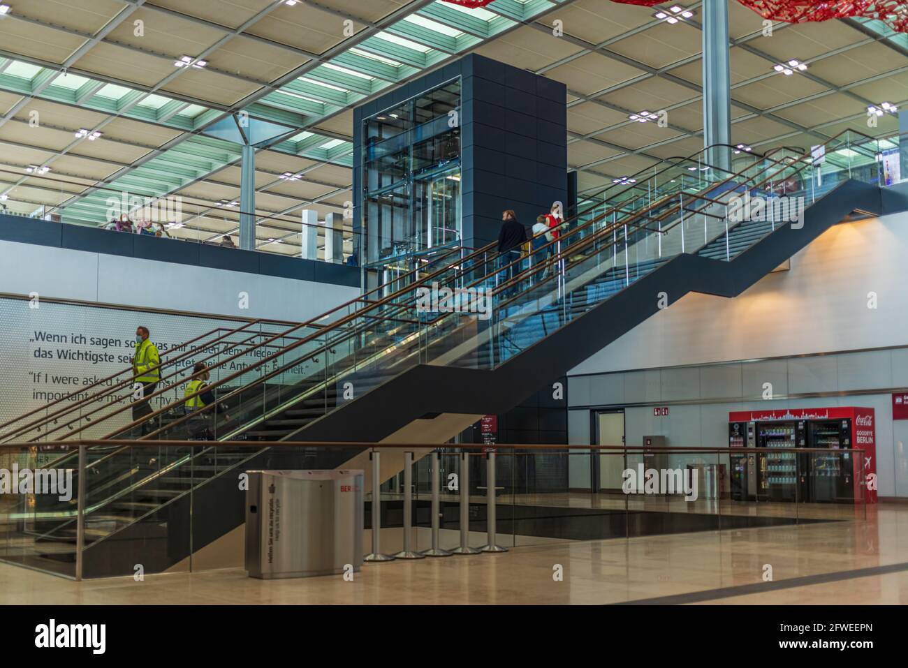 Inside the Terminal of the new Berlin Brandenburg BER Willy Brandt Airport Stock Photo