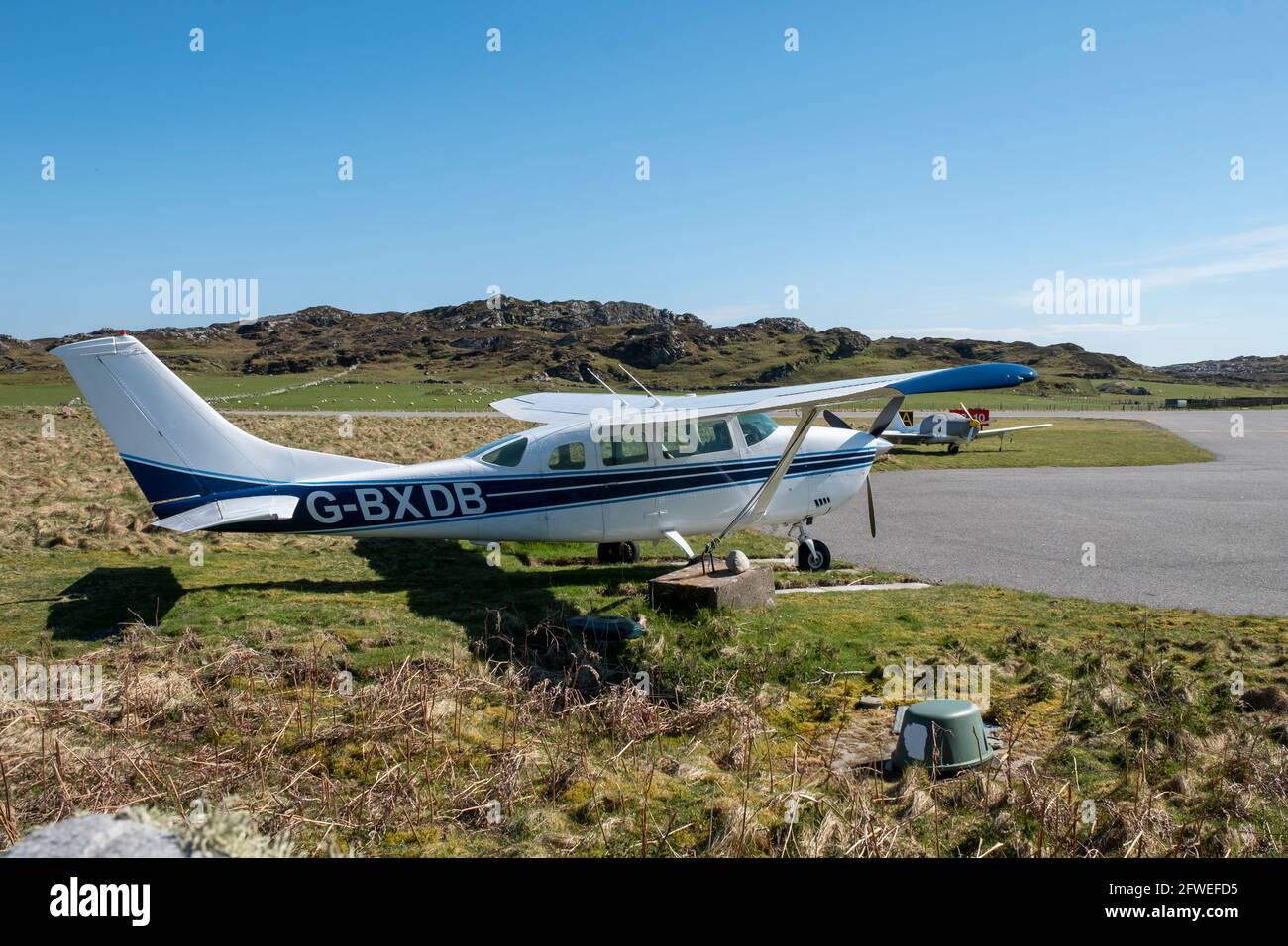 Argyll Air Services Colonsay Aerodrome, Isle of Colonsay, Scotland UK. Stock Photo