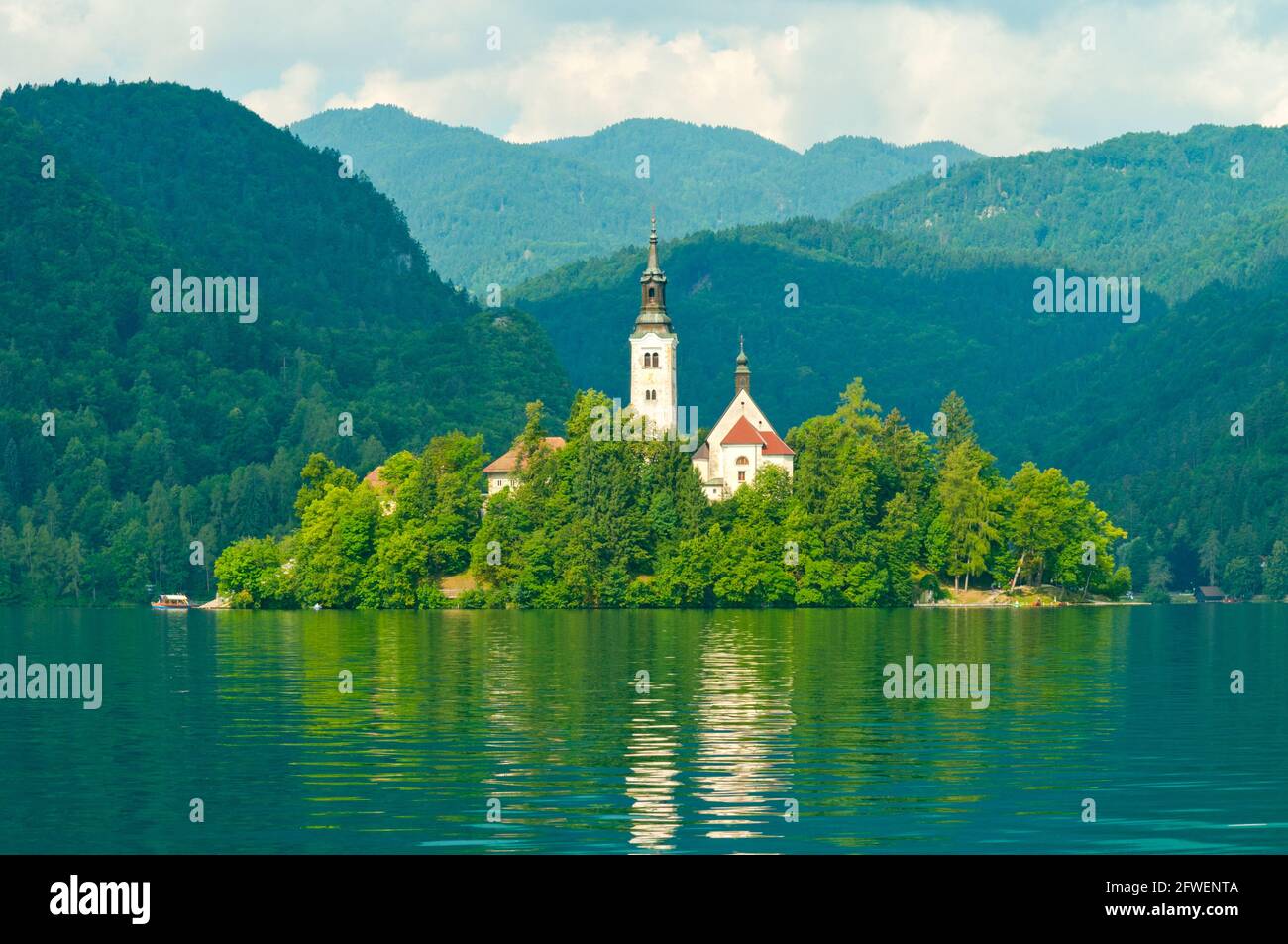 Church of the Assumption of Mary, Bled Island, Slovenia Stock Photo