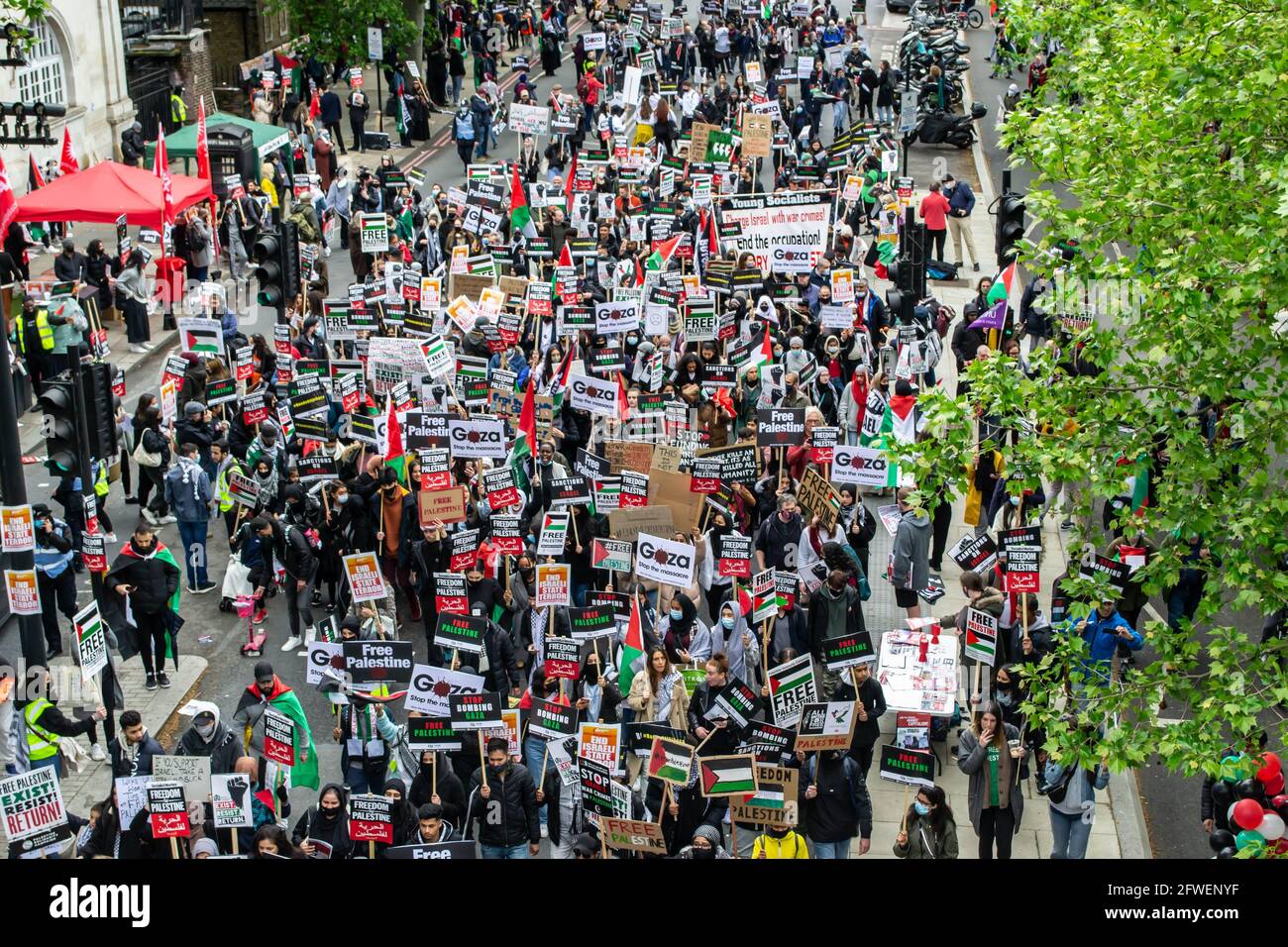 London, England. 22nd May, 2021. Protesters at the National Demo for