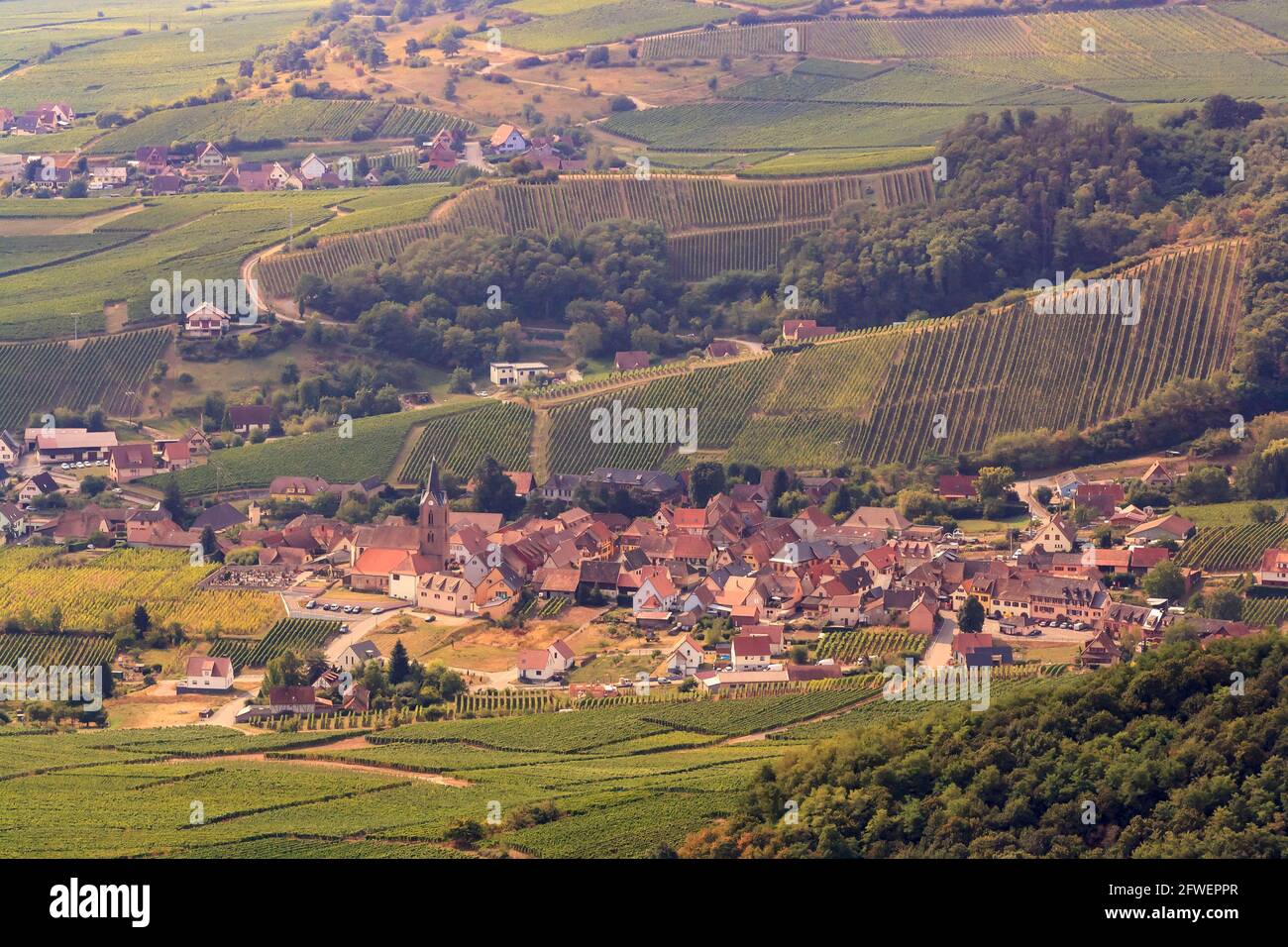 Above view of the Alsace village and country Stock Photo - Alamy