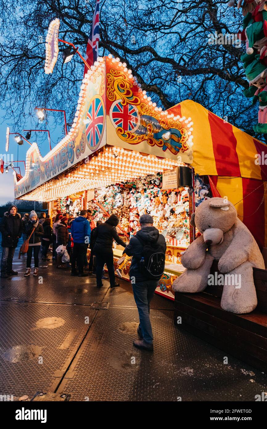 Winter Wonderland Toy Stalls Stock Photo Alamy