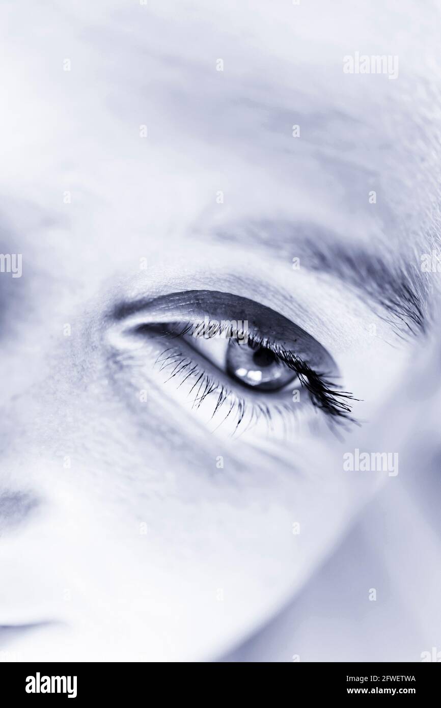 woman face partial, taken from above, a slanted angle Stock Photo Alamy