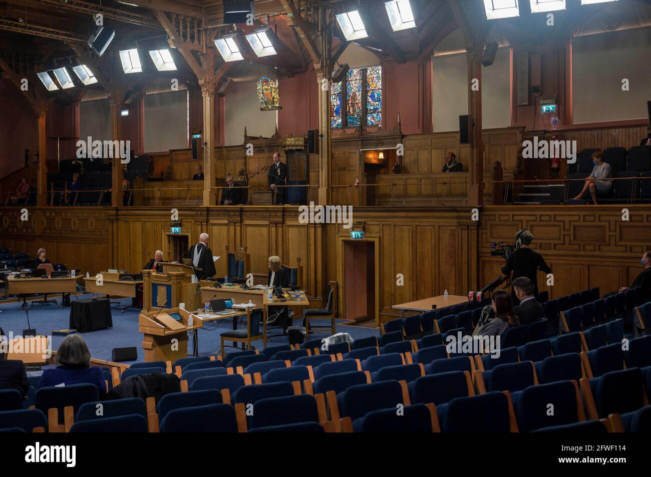 Edinburgh, Scotland UK Saturday 22nd of May 2021 General Assembly of the Church of Scotland 2021: Lord Wallace of Tankerness, Jim Wallace is installed as Moderator of the Church of Scotland in the presence of the Lord High Commissioner, Prince William HRH The Earl of Strathearn.Credit: Andrew O'Brien/Alamy Live News Stock Photo