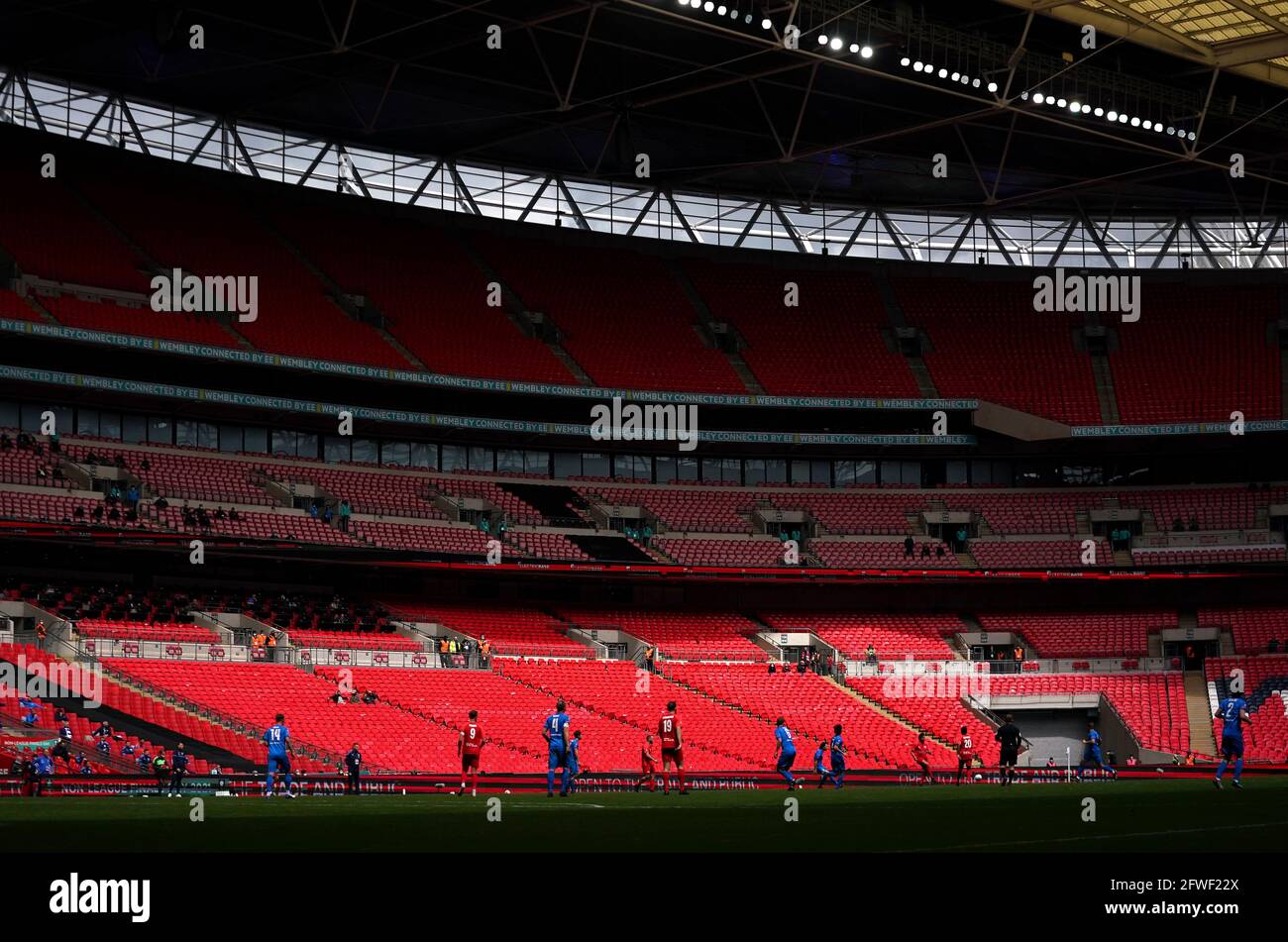 Action on the pitch during the cup final at wembley hires stock