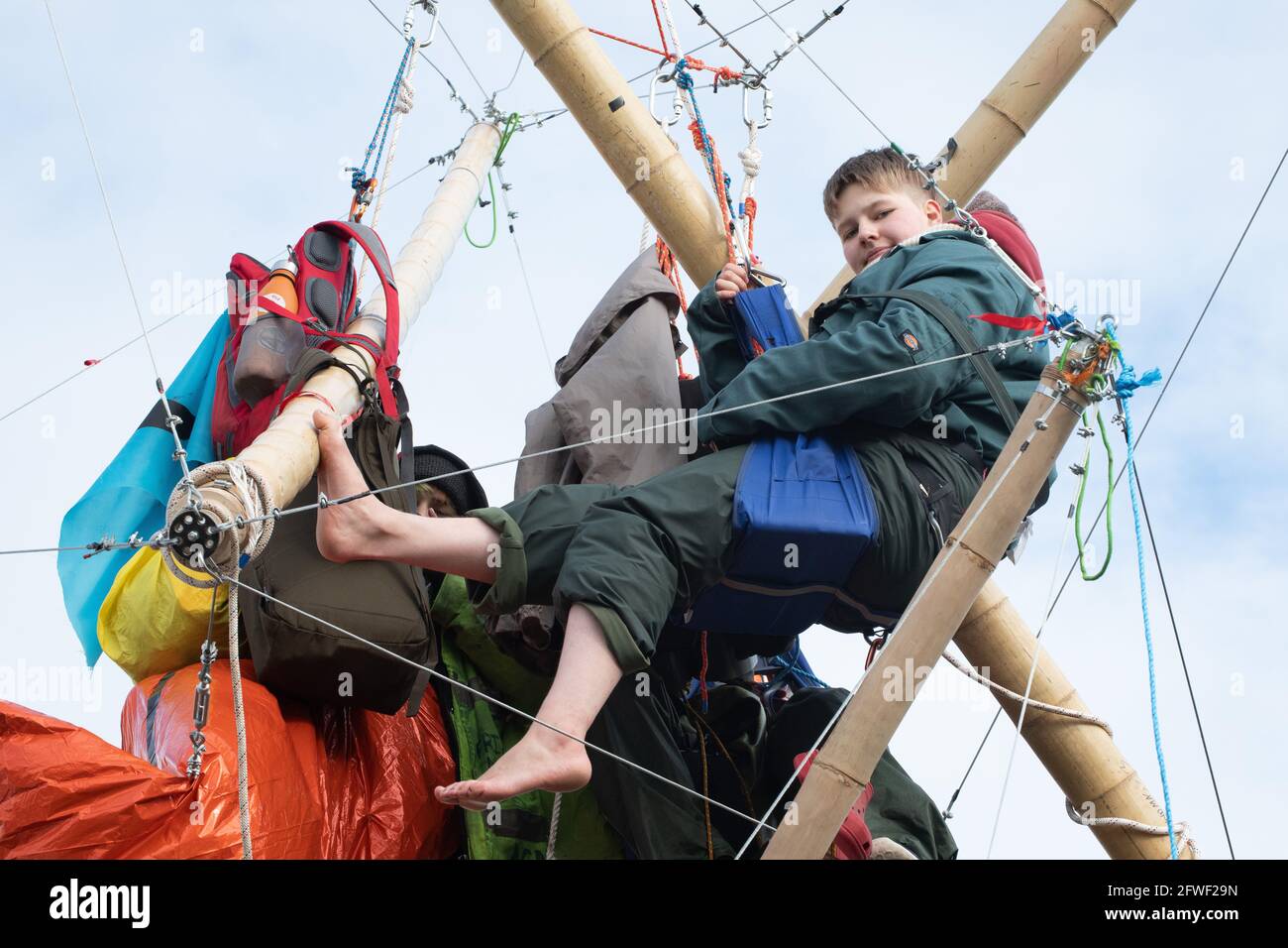 Hemel Hempstead, UK. 22.05.21 - Animal Rights activists blocked all 4 of McDonalds UK distribution centres. They view McDonalds as a symbol of industrial animal agriculture which contributes to the climate crisis as well as causing suffering to animals. Credit: Gareth Morris/Alamy Live News Stock Photo