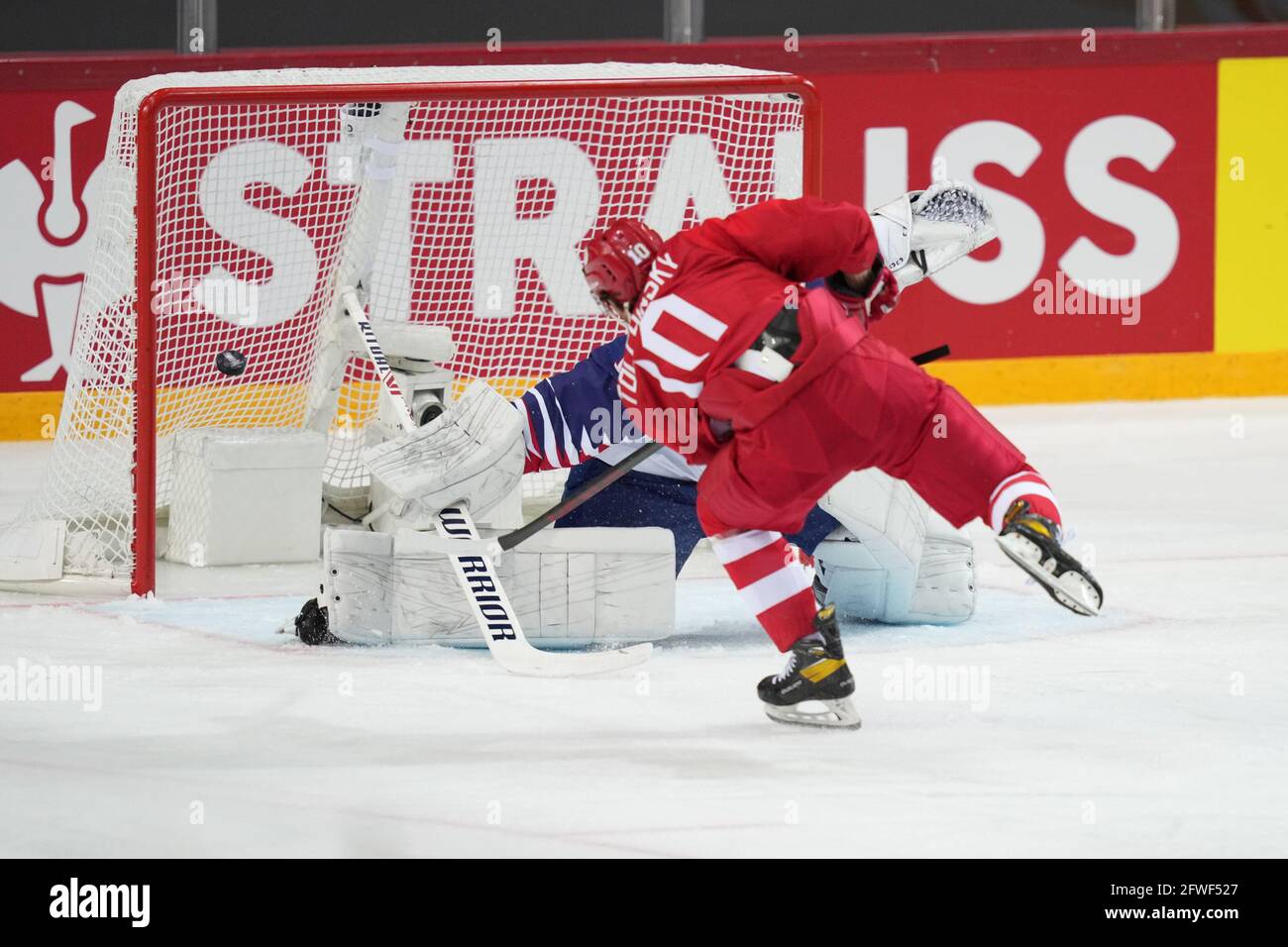 Riga, Olympic Sports Centre, Great, UK. 22nd May, 2021. vs Russia (2021 IIHF Ice Hockey World Championship), 1vs.1 for #10 Sergei Tolchinsky. 4-0 for Russia (Switzerland/Croatia OUT) Credit: SPP Sport Press Photo. /Ģ����ý Live News Stock Photo