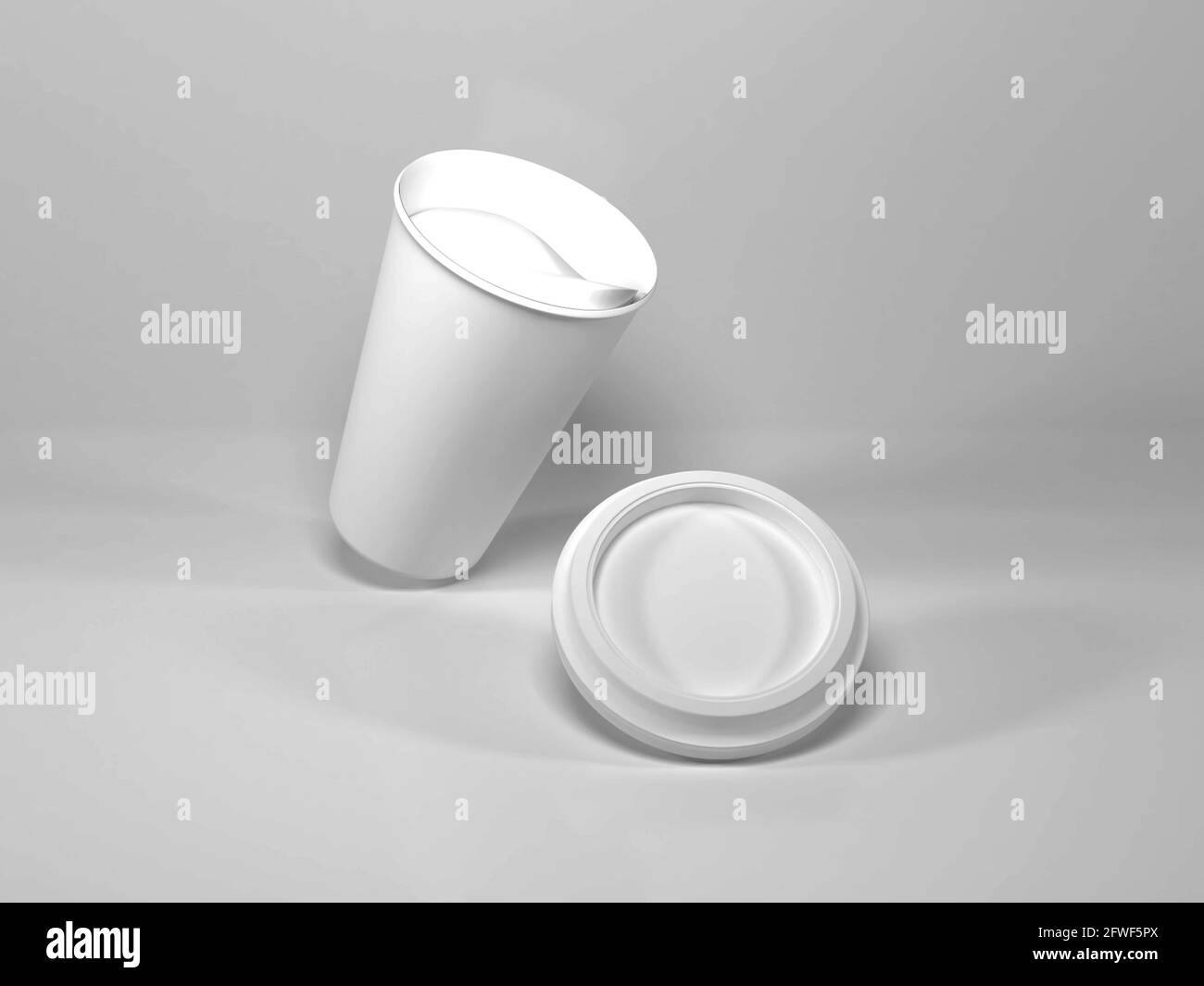 Realistic Paper Coffee Cup 3D Illustration Mockup Scene on Isolated ...