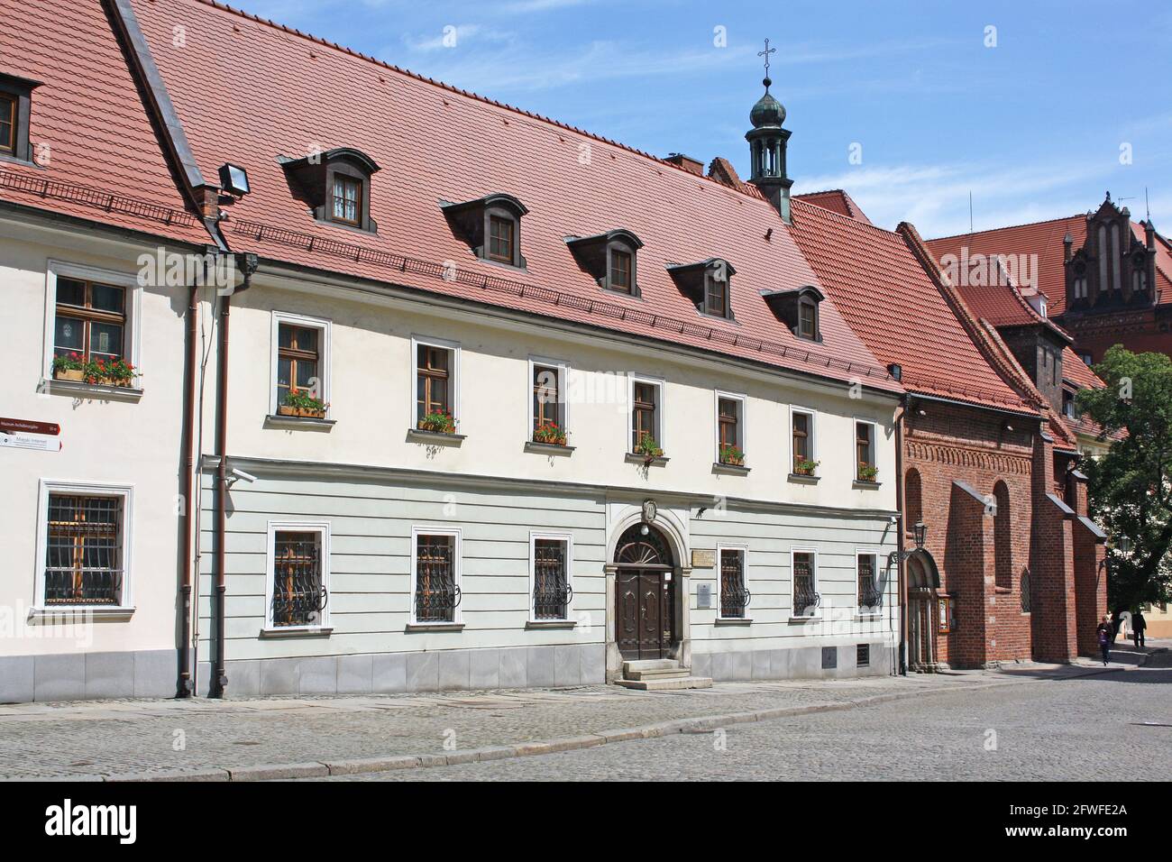 Former seat of the Vice-Custodian of the Cathedral Chapel and Guardian of Ostrów Tumski, Cathedral Island, Wroclaw, Poland Stock Photo