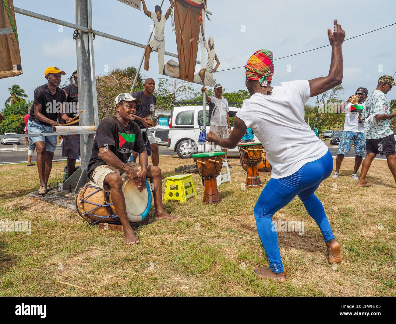 Sainte Anne, France. 22nd May, 2021. May 22 is the date of the abolition of slavery in Martinique unlike Guadeloupe it is May 27. Credit: Manuel JEAN-FRANCOIS/Alamy Live News Stock Photo