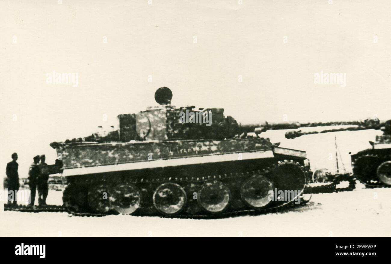 WWII german Tiger I panzer tank, North African Compaign 1942 Stock Photo