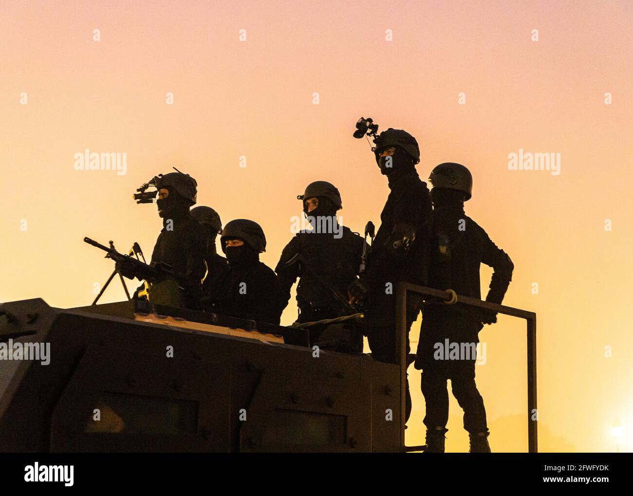 N S G Black cat commandos during their rehearsals for indian republic day in delhi. Stock Photo