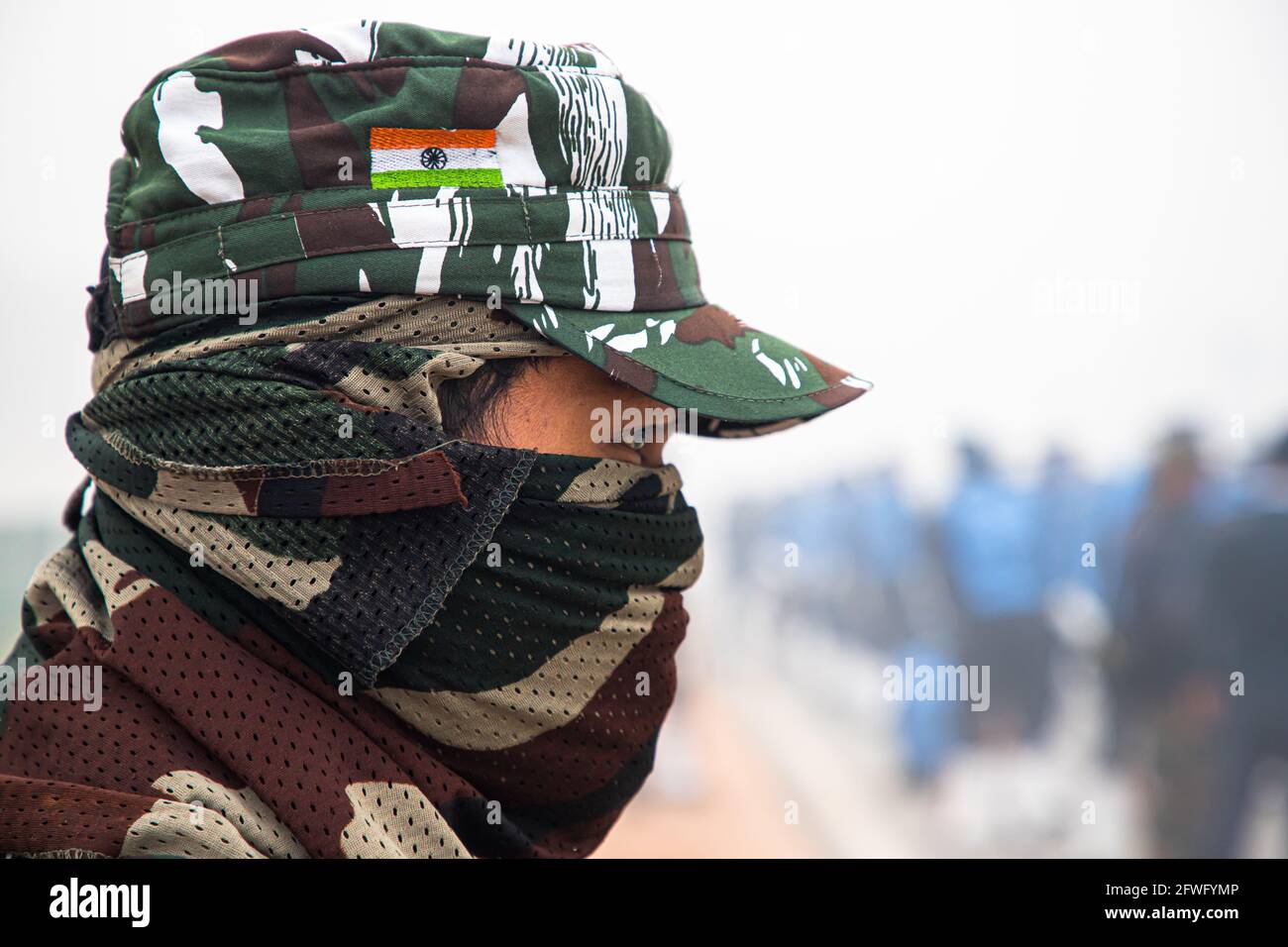 portrait of indian army soldier during parade rehearsals for indian  republic day at delhi Stock Photo - Alamy