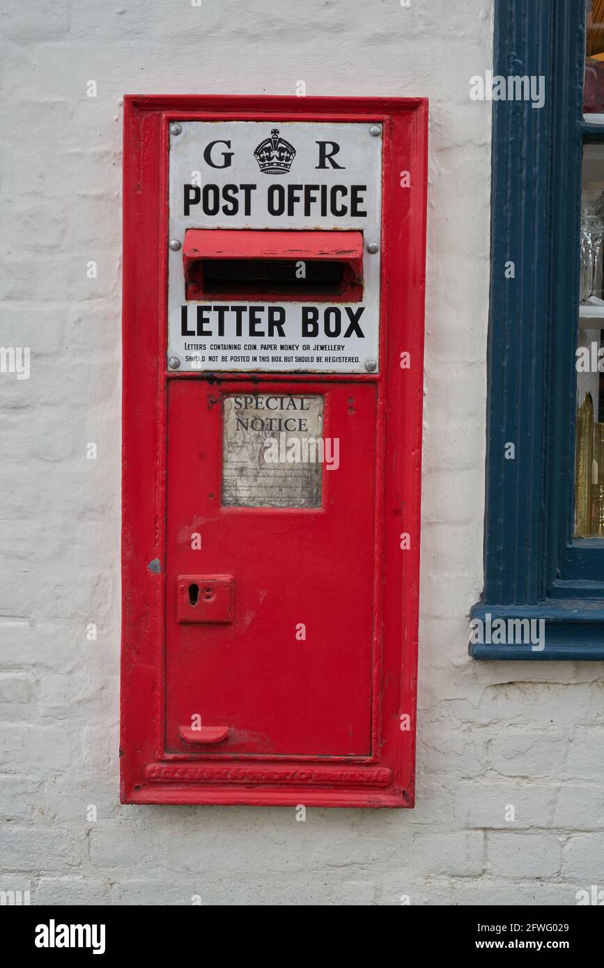 old post box.  Post box from early 1900s.  George VI post box Stock Photo