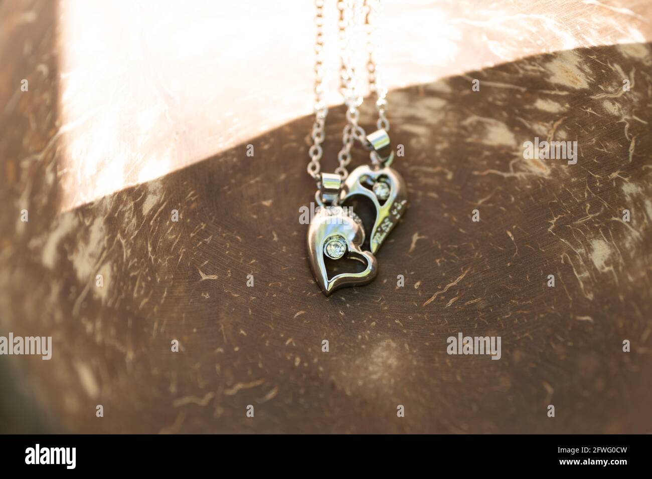 Half heart necklace hi-res stock 