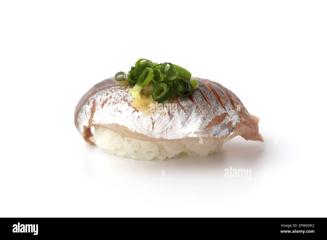 sushi of horse mackerel isolated on white background Stock Photo Alamy