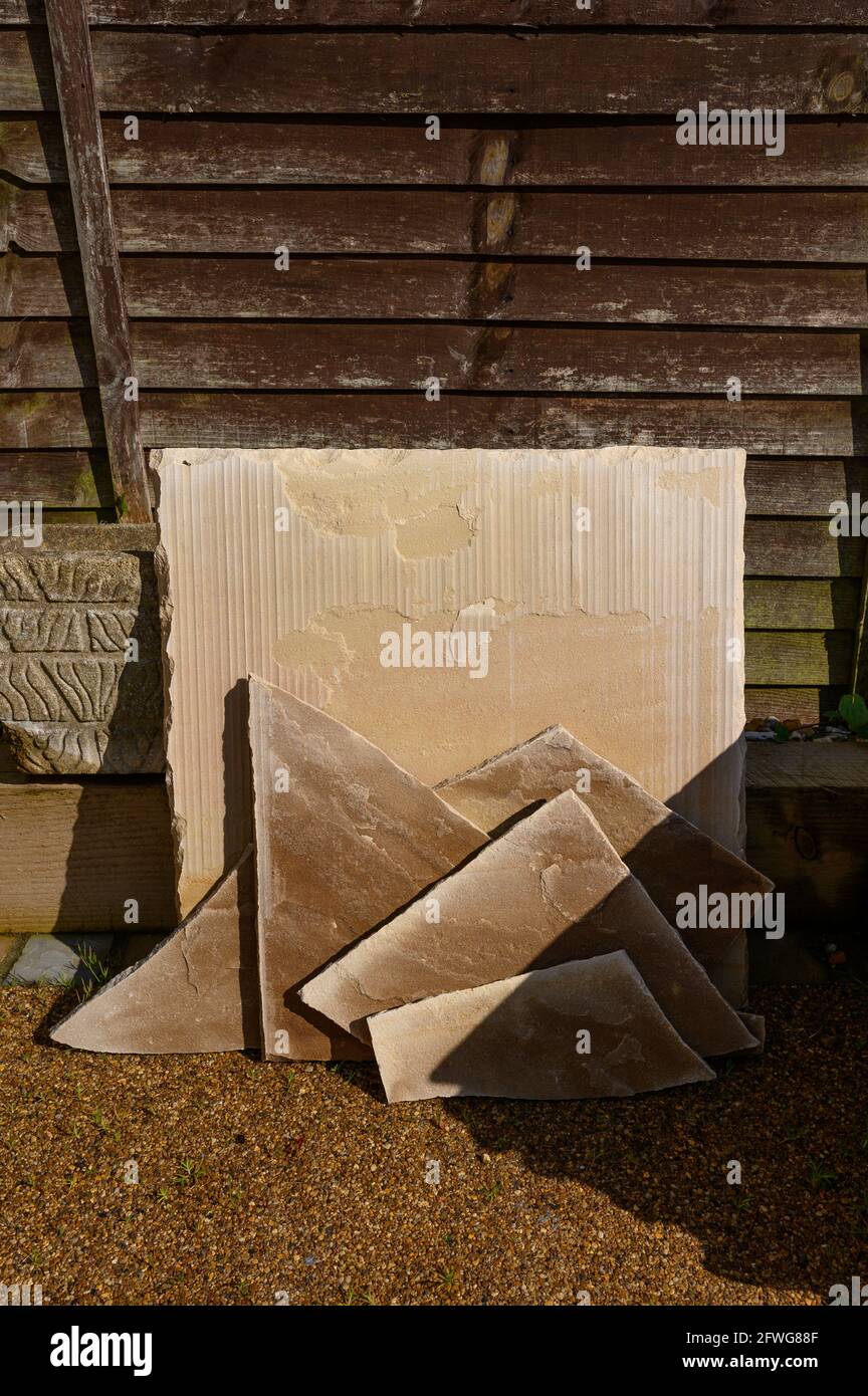 Broken paving slabs Stock Photo Alamy