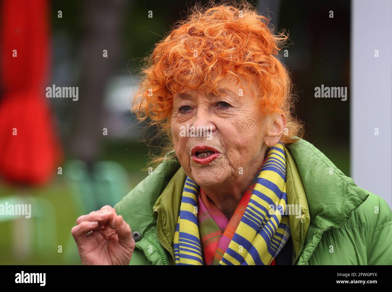 Lindau, Germany. 20th May, 2021. Herlinde Koelbl, photographer, speaks at the opening of the small garden show Lindau. Credit: Karl-Josef Hildenbrand/dpa/Alamy Live News Stock Photo