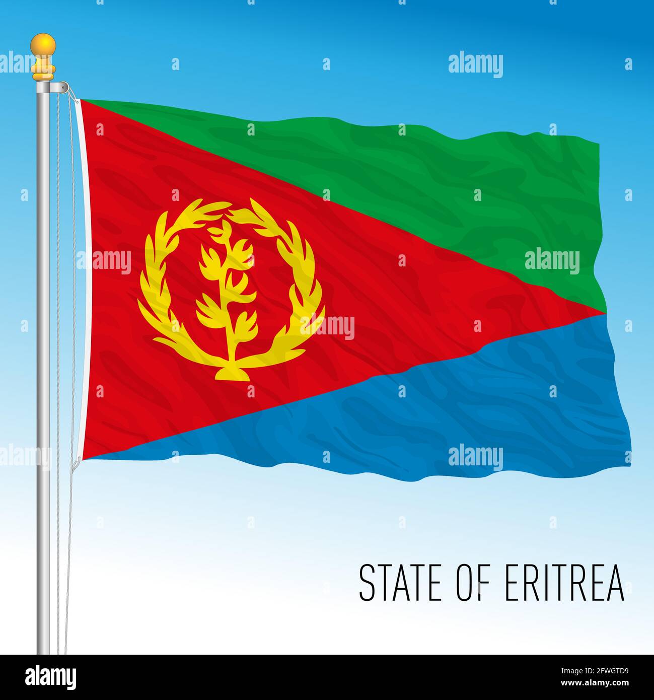 Eritrea official national flag, african country, vector illustration
