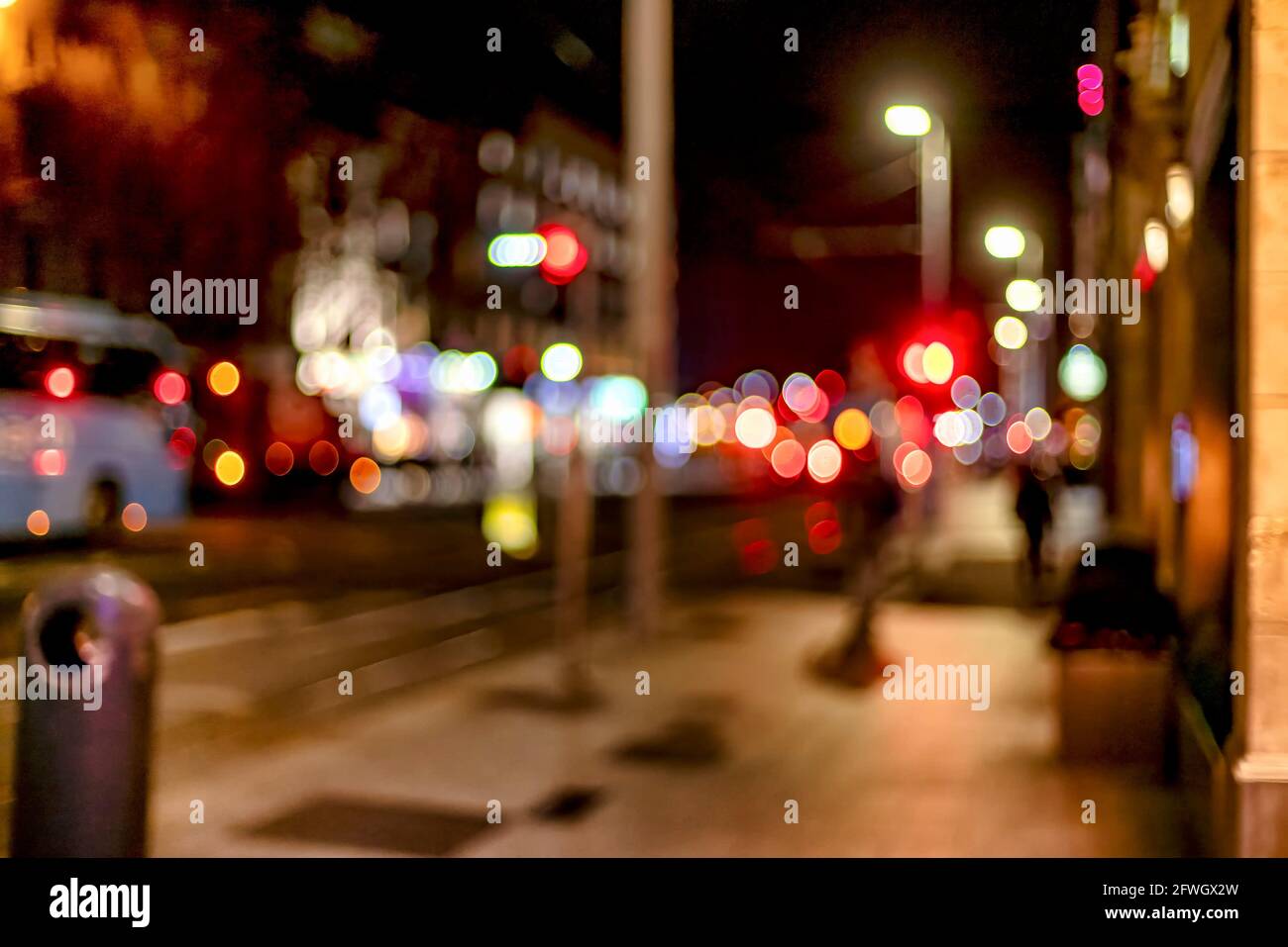 Out of focus street lights in Dublin, Ireland Stock Photo Alamy