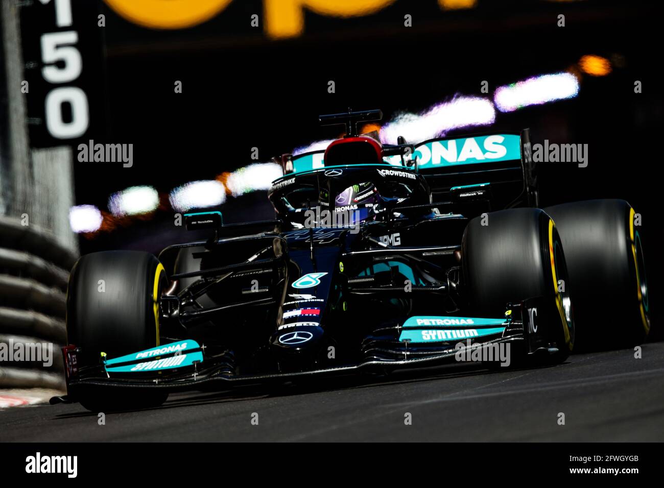 HAMILTON Lewis (gbr), Mercedes AMG F1 GP W12 E Performance, action during the 2021 Formula One World Championship, Grand Prix of Monaco from on May 20 to 23 in Monaco - Photo Florent Gooden / DPPI Stock Photo