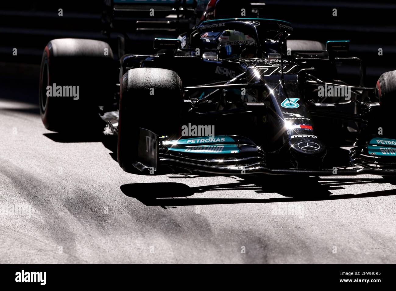77 BOTTAS Valtteri (fin), Mercedes AMG F1 GP W12 E Performance, action during the 2021 Formula One World Championship, Grand Prix of Monaco from on May 20 to 23 in Monaco - Photo DPPI Stock Photo