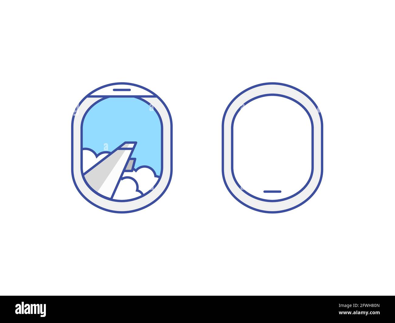 Closed and open airplane window icons set Stock Vector Image & Art Alamy