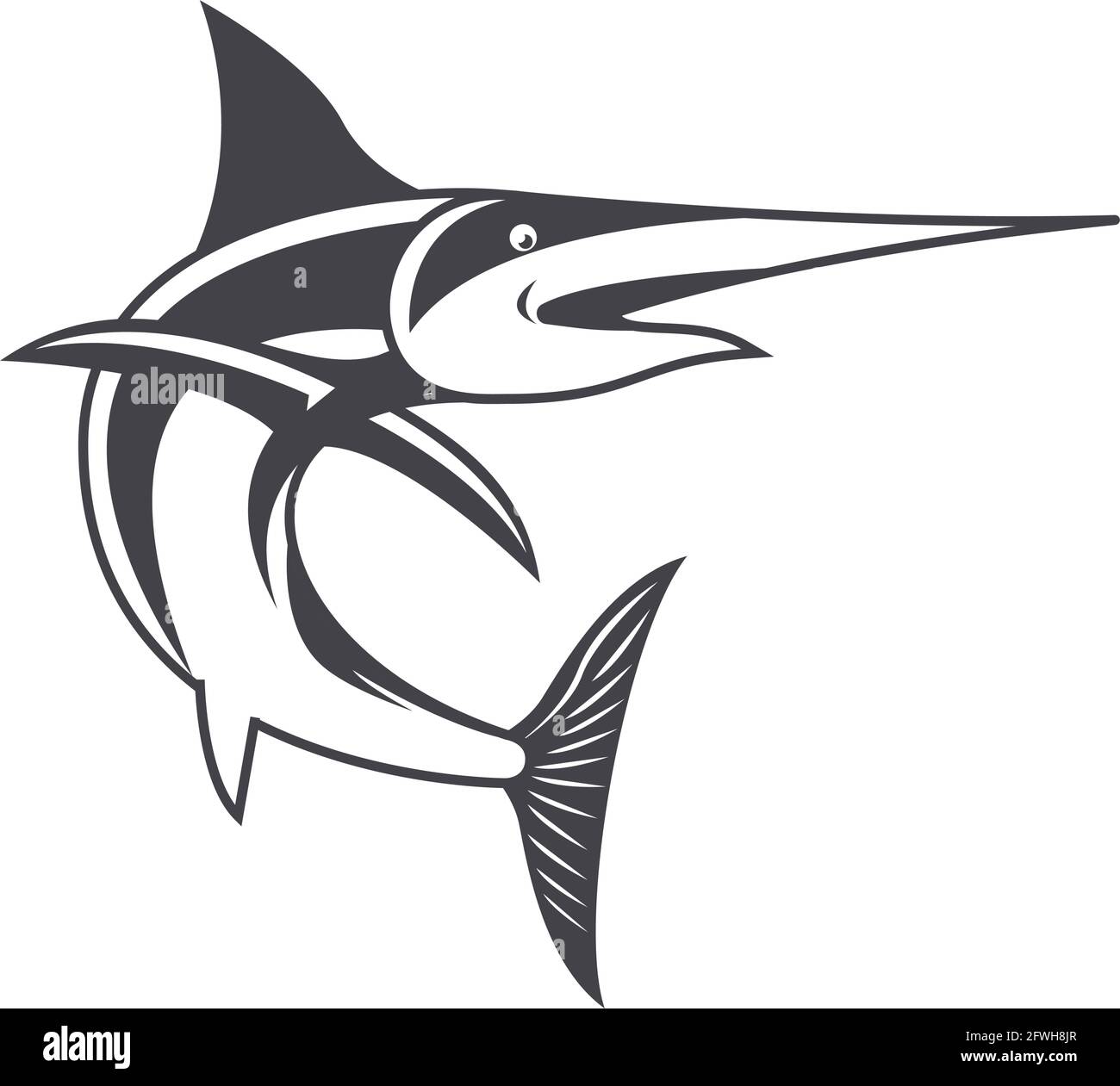 swordfish jumping sketch Stock Vector Image & Art Alamy