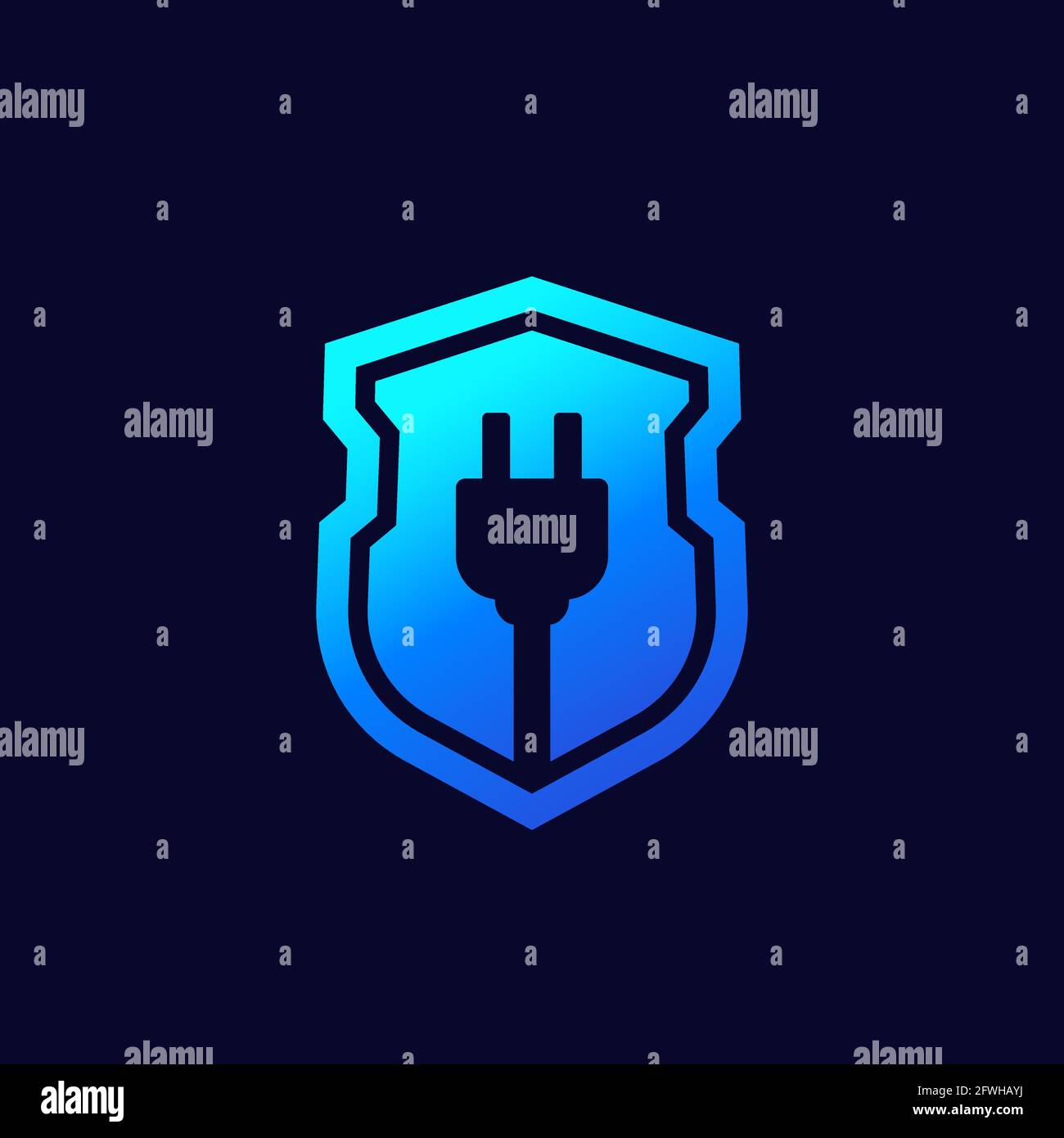 electric plug and a shield vector icon Stock Vector Image & Art - Alamy