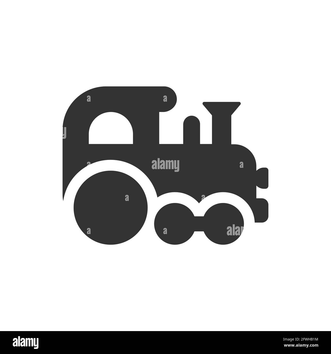 Baby train toy black vector icon. Glyph symbol. Stock Vector