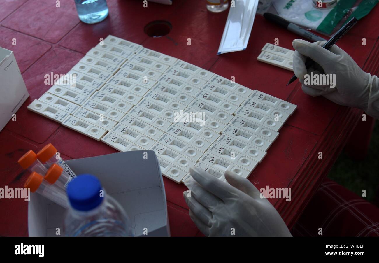 Rapid antigen test kits for COVID19 coronavirus disease at a testing