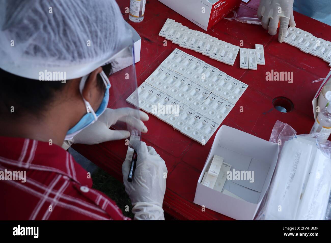 Rapid antigen test kits for COVID19 coronavirus disease at a testing