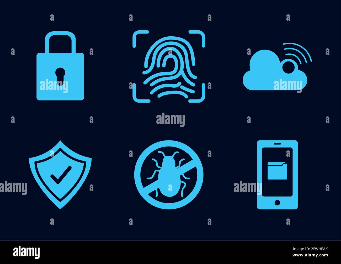 six cyber security icons Stock Vector Image & Art - Alamy