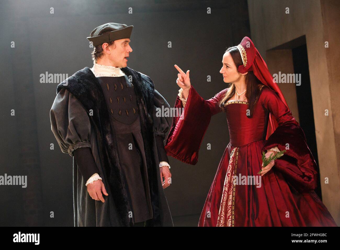 Wolf Hall Rsc Ben Miles (Thomas Cromwell), Lydia Leonard (Anne Boleyn) in WOLF HALL ...