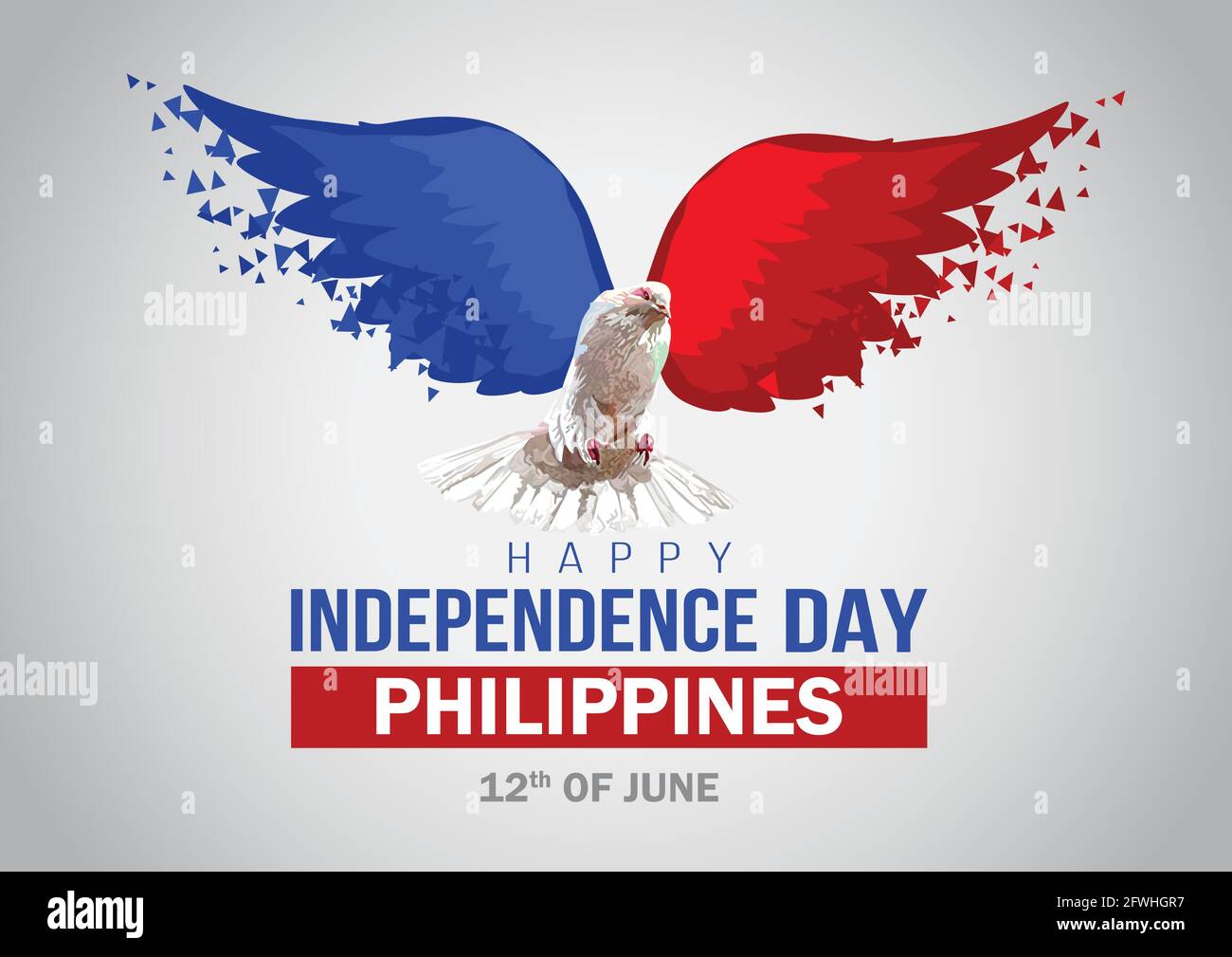Happy Independence Day Philippines Flying Dove With Philippine Flag Vector Illustration Design Stock Vector Image Art Alamy