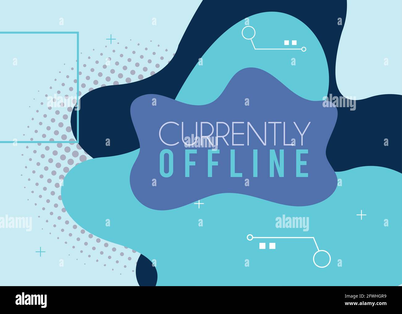 blue currently offline template Stock Vector